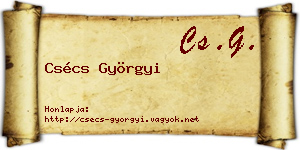 Csécs Györgyi névjegykártya